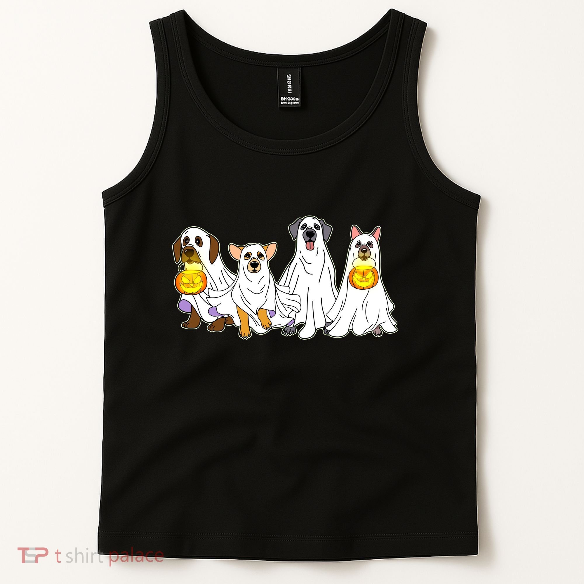 Cute Halloween Ghost Dogs Pups Tank Top
