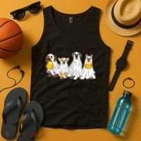 Cute Halloween Ghost Dogs Pups Tank Top thumb 4