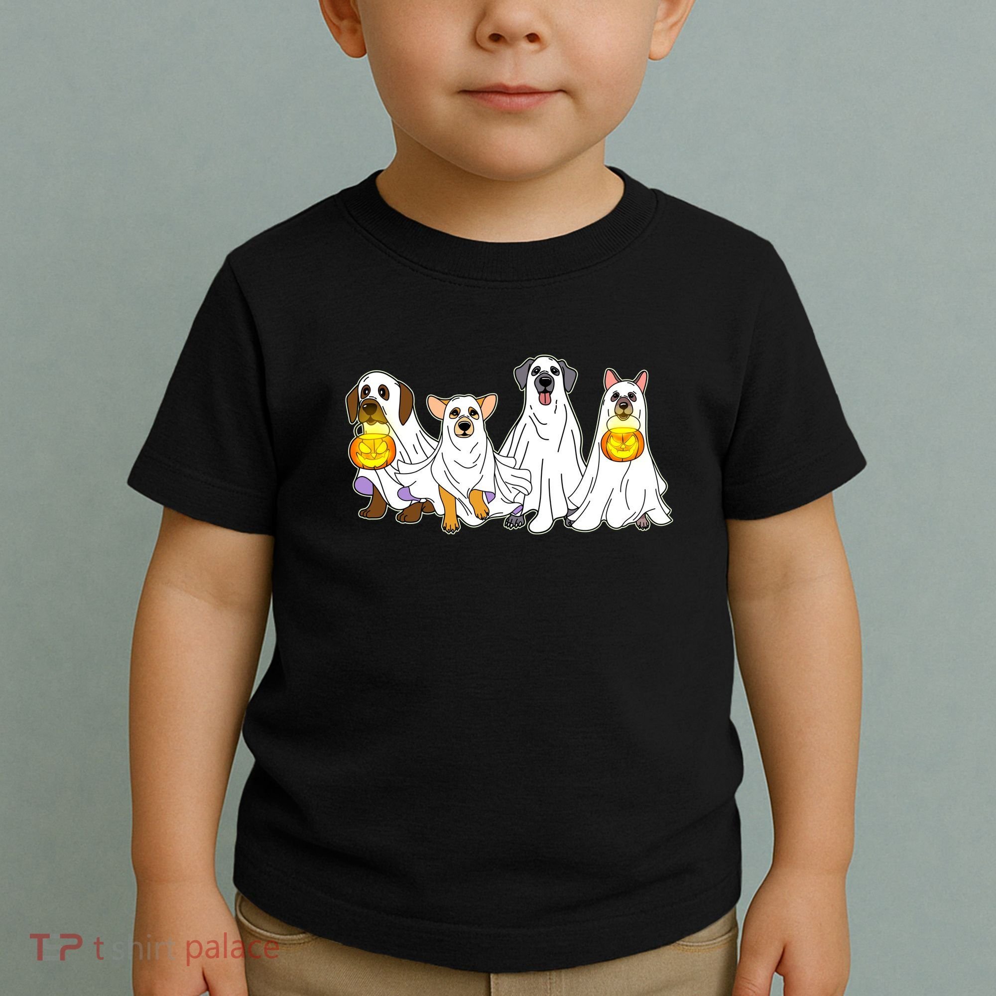 Cute Halloween Ghost Dogs Pups Toddler T-Shirt