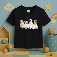 Cute Halloween Ghost Dogs Pups Toddler T-Shirt thumb 3