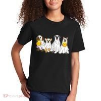 Cute Halloween Ghost Dogs Pups Kids T-Shirt thumb 2