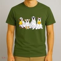 Cute Halloween Ghost Dogs Pups T-Shirt thumb 3