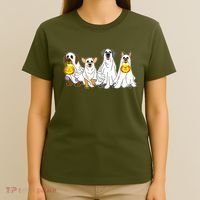 Cute Halloween Ghost Dogs Pups T-Shirt thumb 4