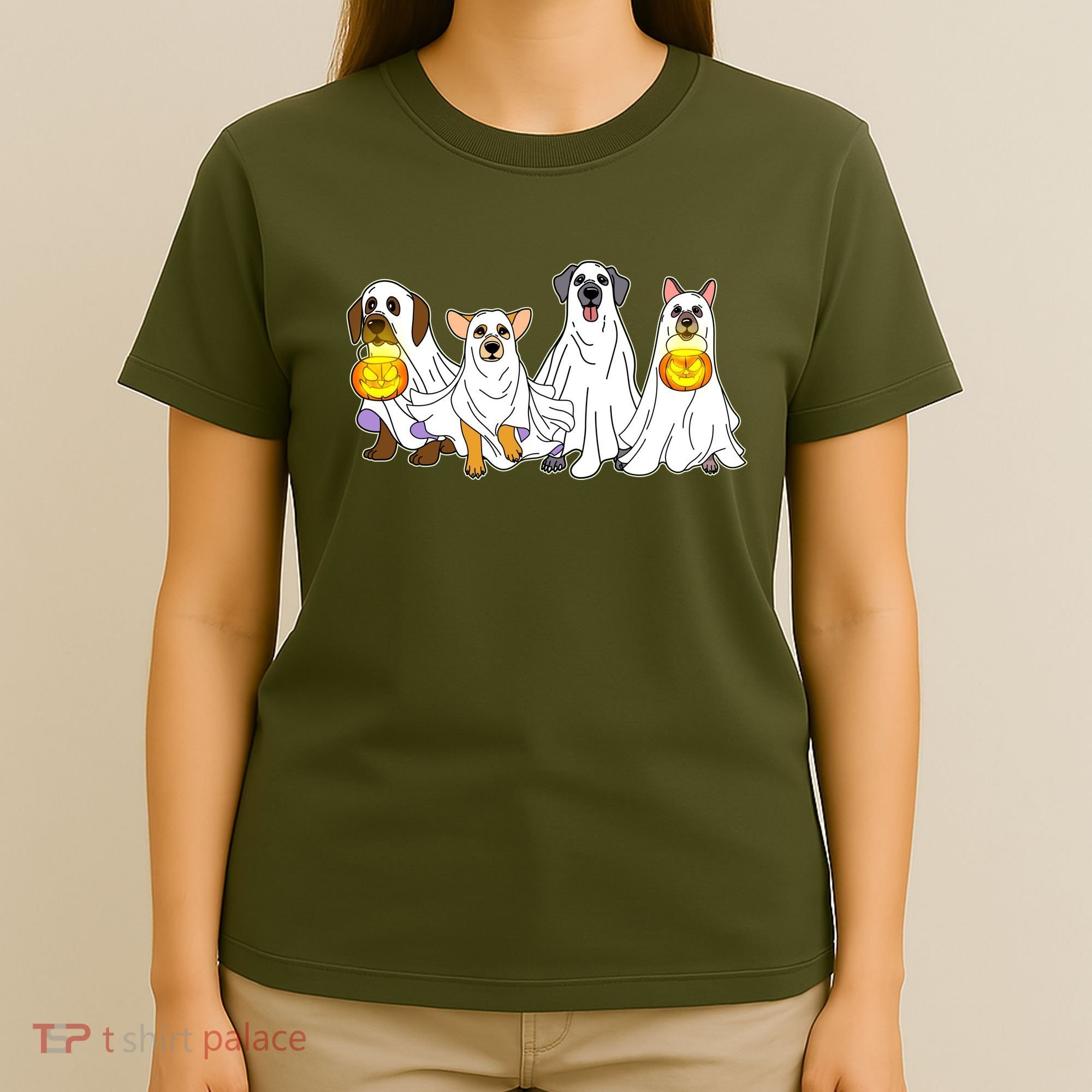 Cute Halloween Ghost Dogs Pups T-Shirt