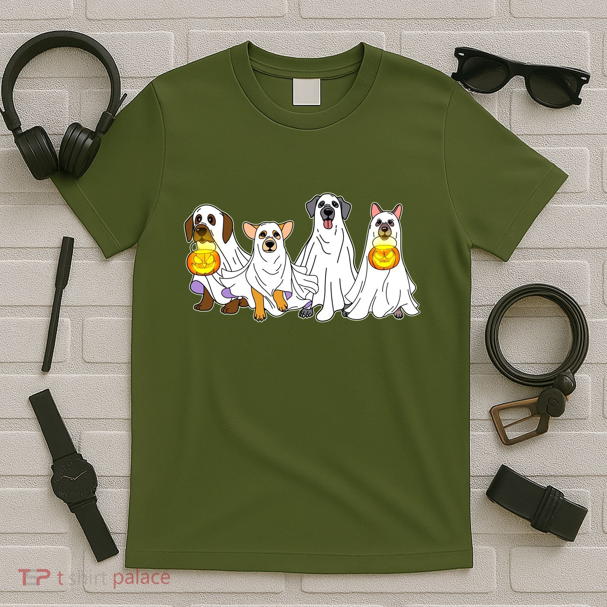 Cute Halloween Ghost Dogs Pups T-Shirt