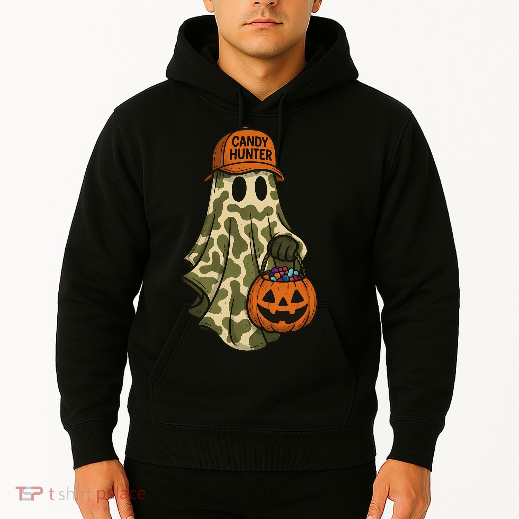 Camo Halloween Ghost Candy Hunter Hoodie