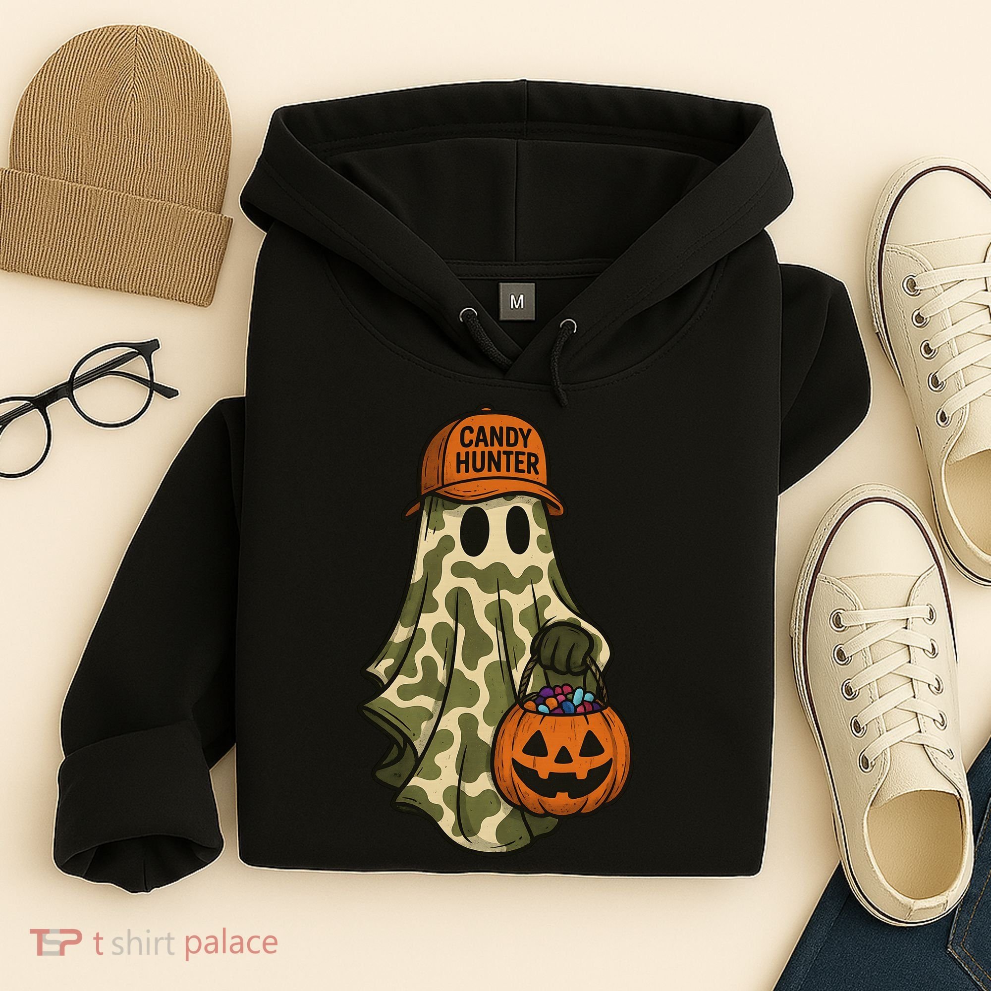 Camo Halloween Ghost Candy Hunter Hoodie