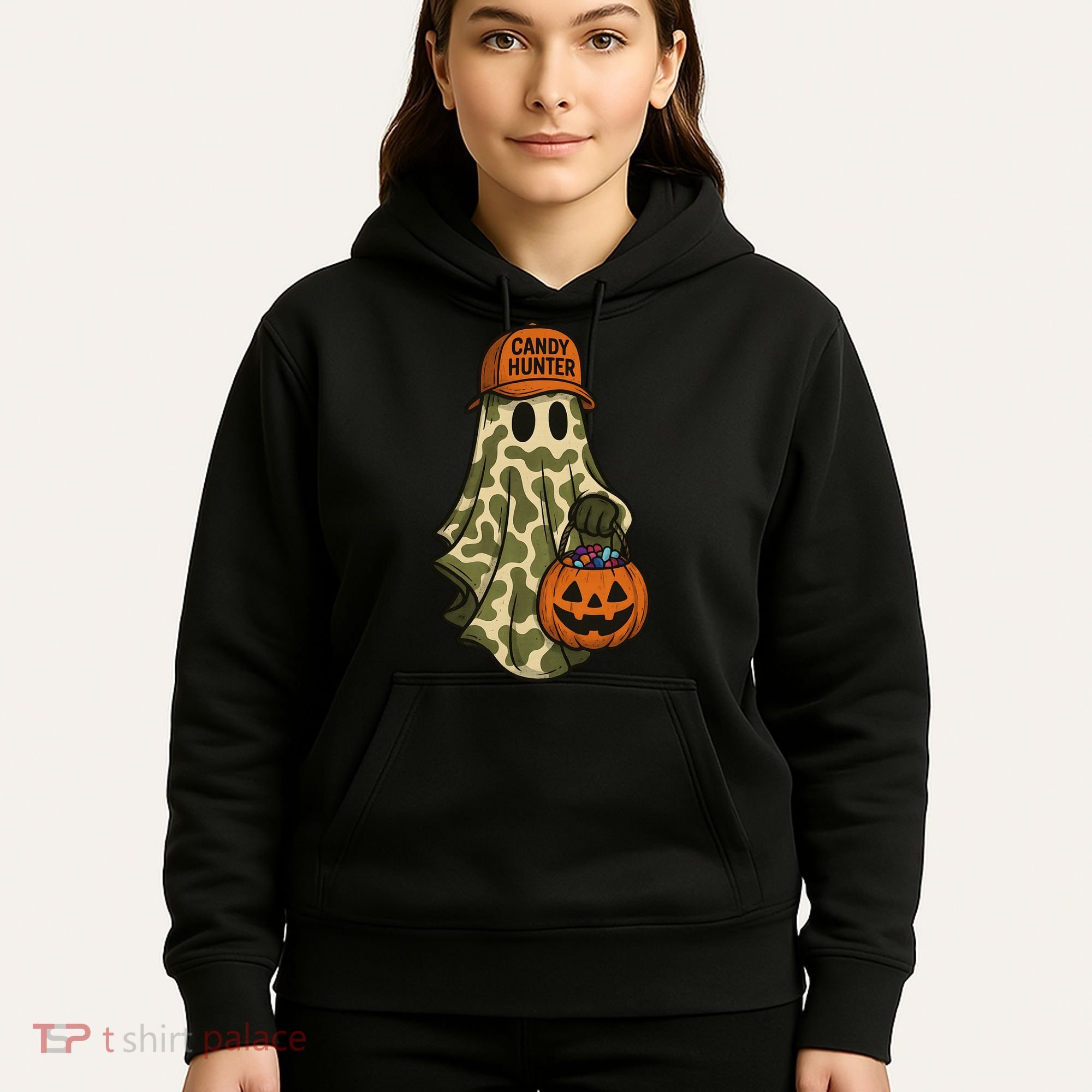 Camo Halloween Ghost Candy Hunter Hoodie