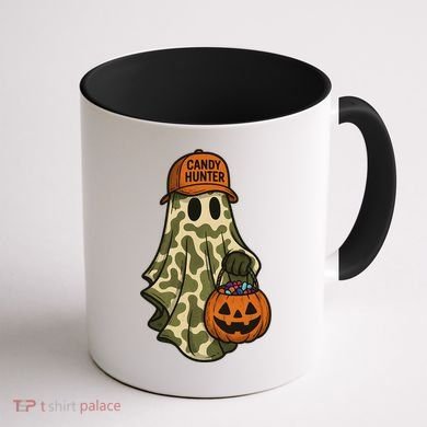 Camo Halloween Ghost Candy Hunter Coffee Mug back