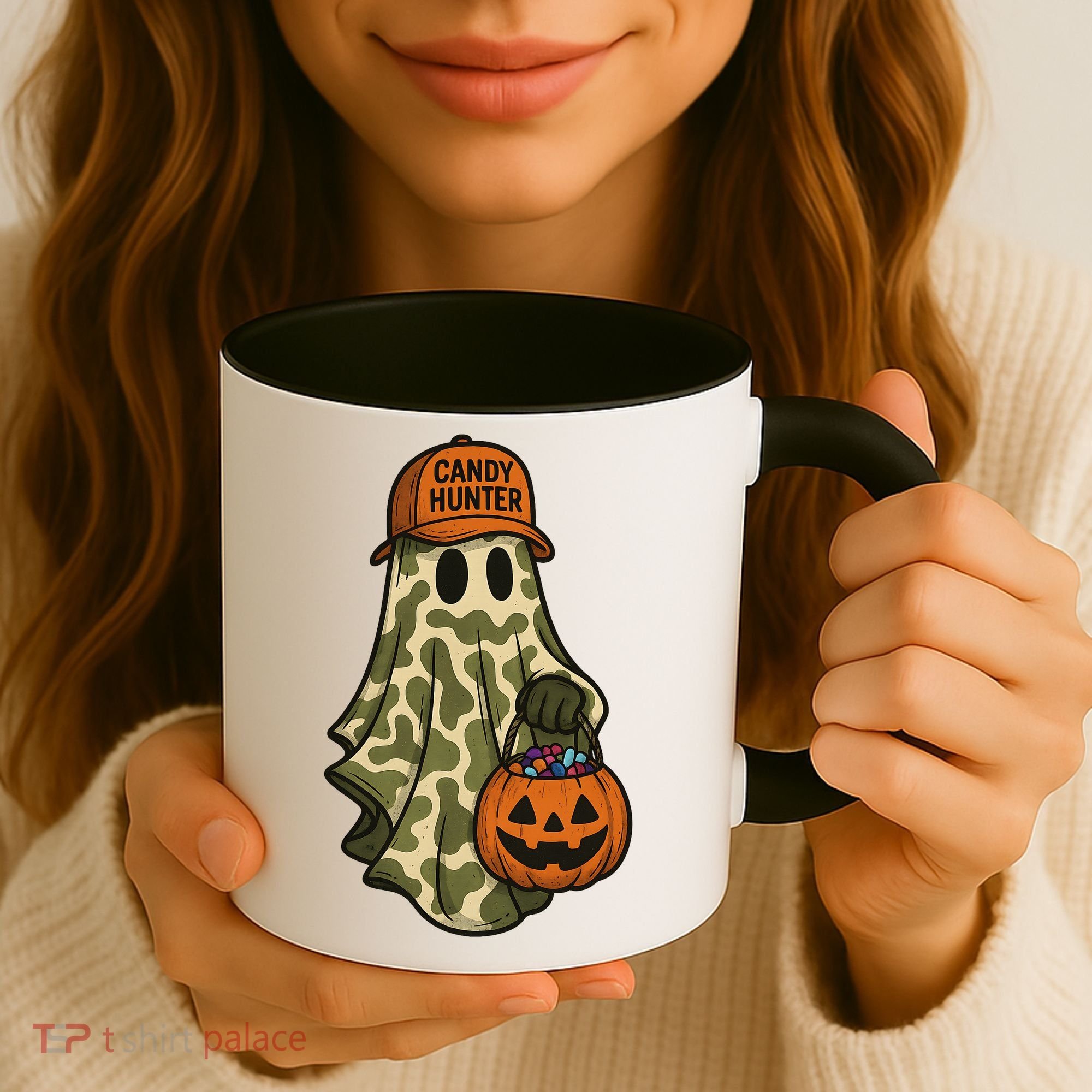 Camo Halloween Ghost Candy Hunter Coffee Mug
