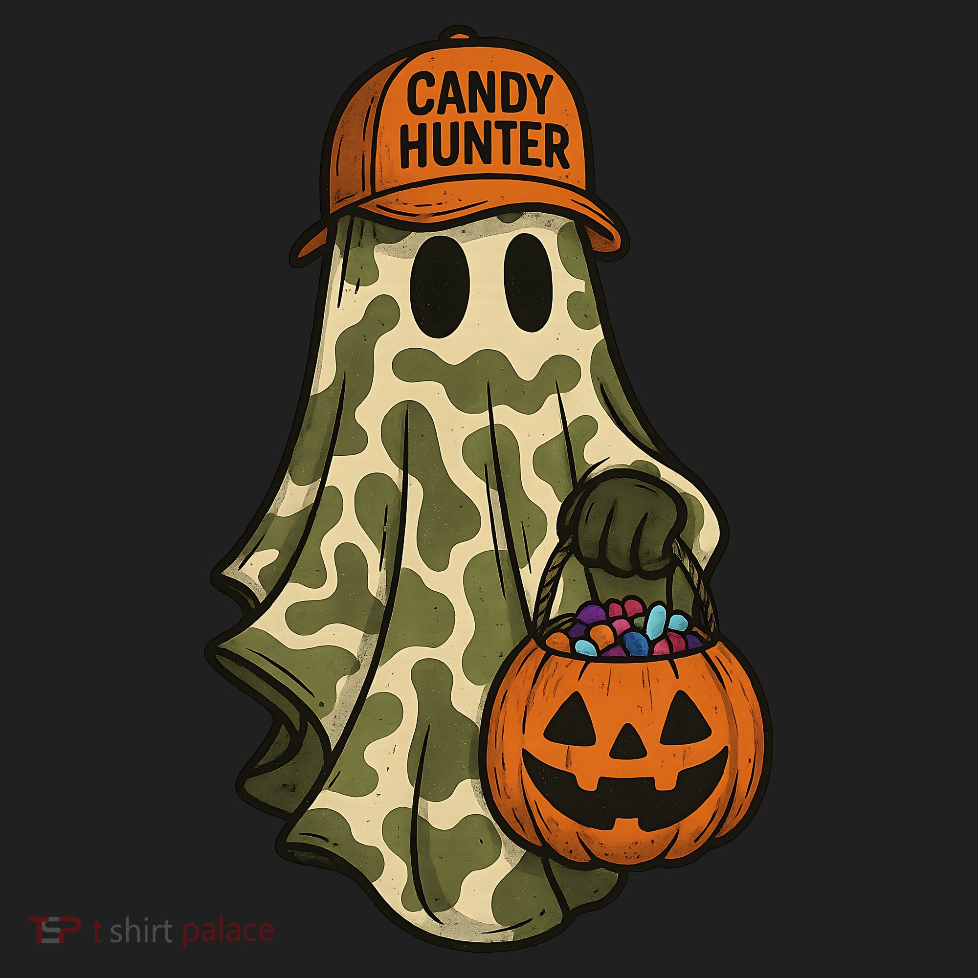 Camo Halloween Ghost Candy Hunter Beanie