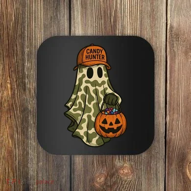 Camo Halloween Ghost Candy Hunter Coaster
