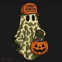 Camo Halloween Ghost Candy Hunter Coaster thumb 2