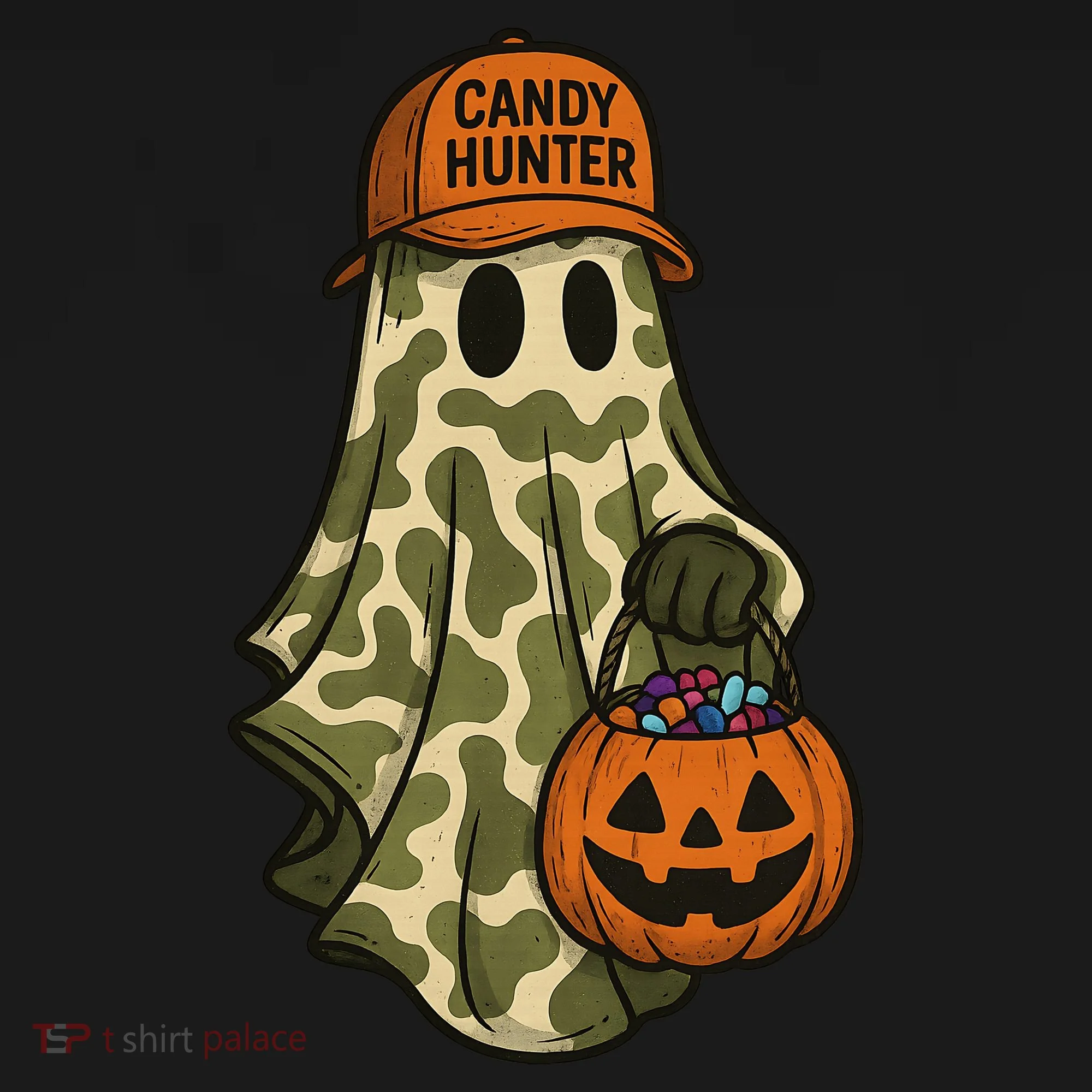 Camo Halloween Ghost Candy Hunter Coaster