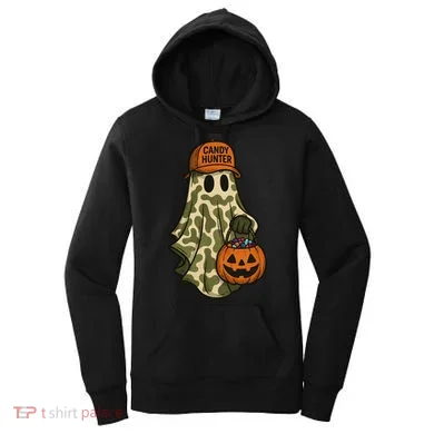 Camo Halloween Ghost Candy Hunter Women's Hoodie