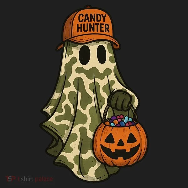 Camo Halloween Ghost Candy Hunter Tumbler