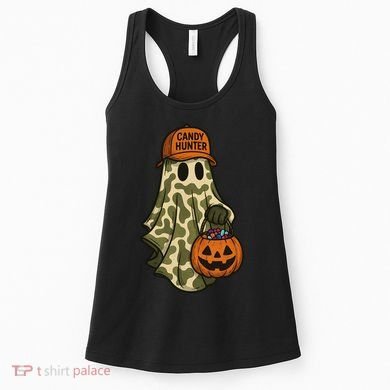 Camo Halloween Ghost Candy Hunter Women's Tank Top