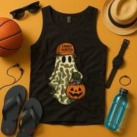 Camo Halloween Ghost Candy Hunter Tank Top thumb 4
