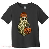 Camo Halloween Ghost Candy Hunter Toddler T-Shirt thumb 0