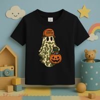 Camo Halloween Ghost Candy Hunter Toddler T-Shirt thumb 3