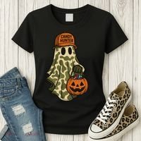 Camo Halloween Ghost Candy Hunter Women's T-Shirt thumb 3