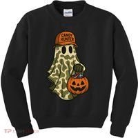 Camo Halloween Ghost Candy Hunter Kids Sweatshirt thumb 0