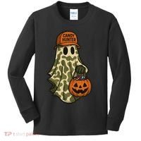 Camo Halloween Ghost Candy Hunter Kids Long Sleeve Shirt thumb 0