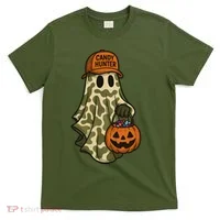 Camo Halloween Ghost Candy Hunter T-Shirt thumb 0