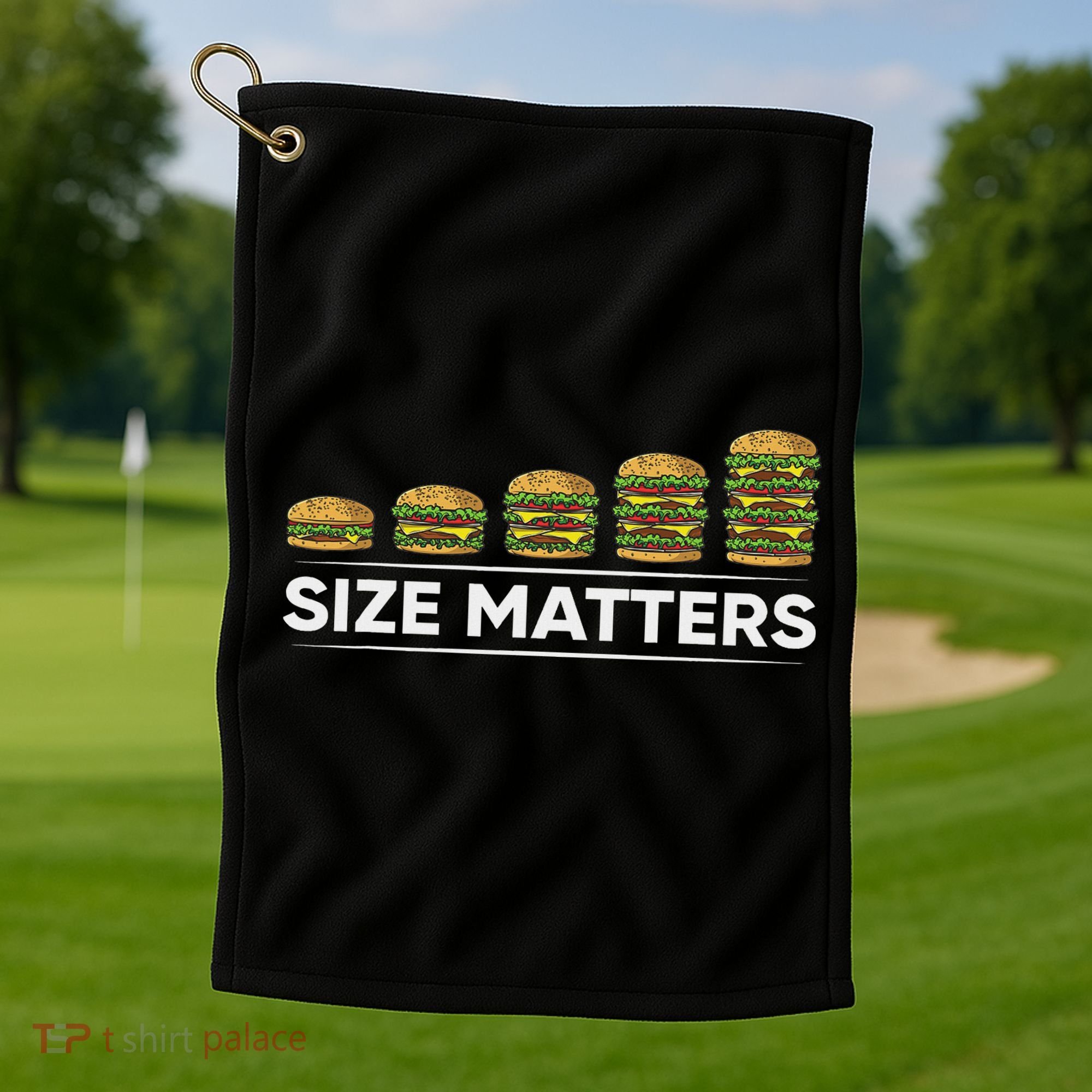 Cool Hamburger Gift For Women Funny Fast Food Size Golf Towel
