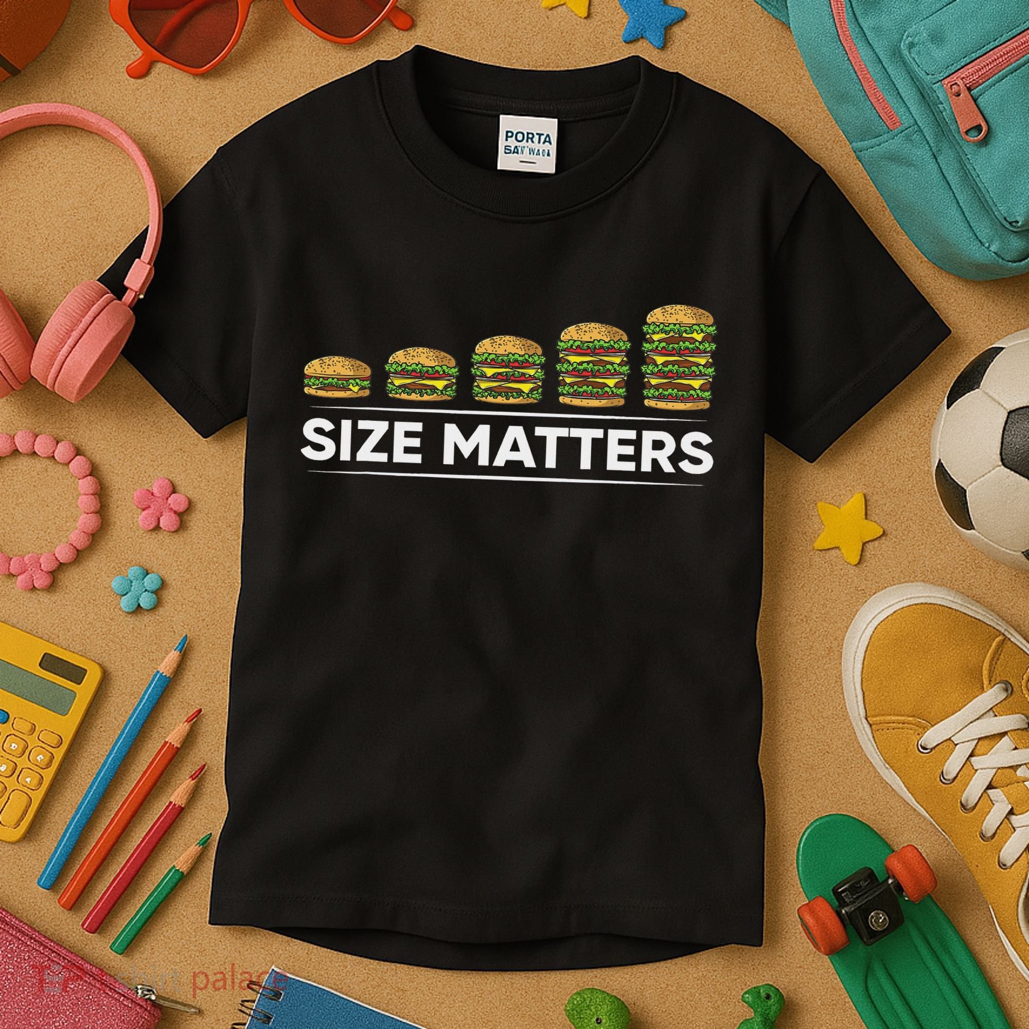 Cool Hamburger Gift For Women Funny Fast Food Size Kids T-Shirt