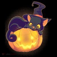 Cute Halloween Glowing Pumpkin Jackolantern Witch Cat Ornament thumb 1