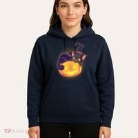 Cute Halloween Glowing Pumpkin Jackolantern Witch Cat Hoodie thumb 5