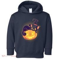 Cute Halloween Glowing Pumpkin Jackolantern Witch Cat Toddler Hoodie thumb 0