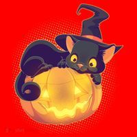 Cute Halloween Glowing Pumpkin Jackolantern Witch Cat Santa Hat thumb 1