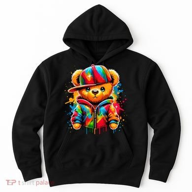 Colorful Hip Hop Teddy Bear Rap Music Hoodie