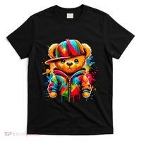 Colorful Hip Hop Teddy Bear Rap Music T-Shirt thumb 0
