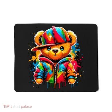 Colorful Hip Hop Teddy Bear Rap Music Mousepad