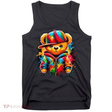 Colorful Hip Hop Teddy Bear Rap Music Tank Top