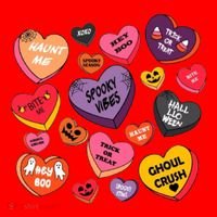 Candy Hearts Halloween Retro Halloween Santa Hat thumb 1