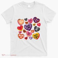 Candy Hearts Halloween Retro Halloween T-Shirt thumb 0