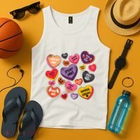 Candy Hearts Halloween Retro Halloween Tank Top thumb 4