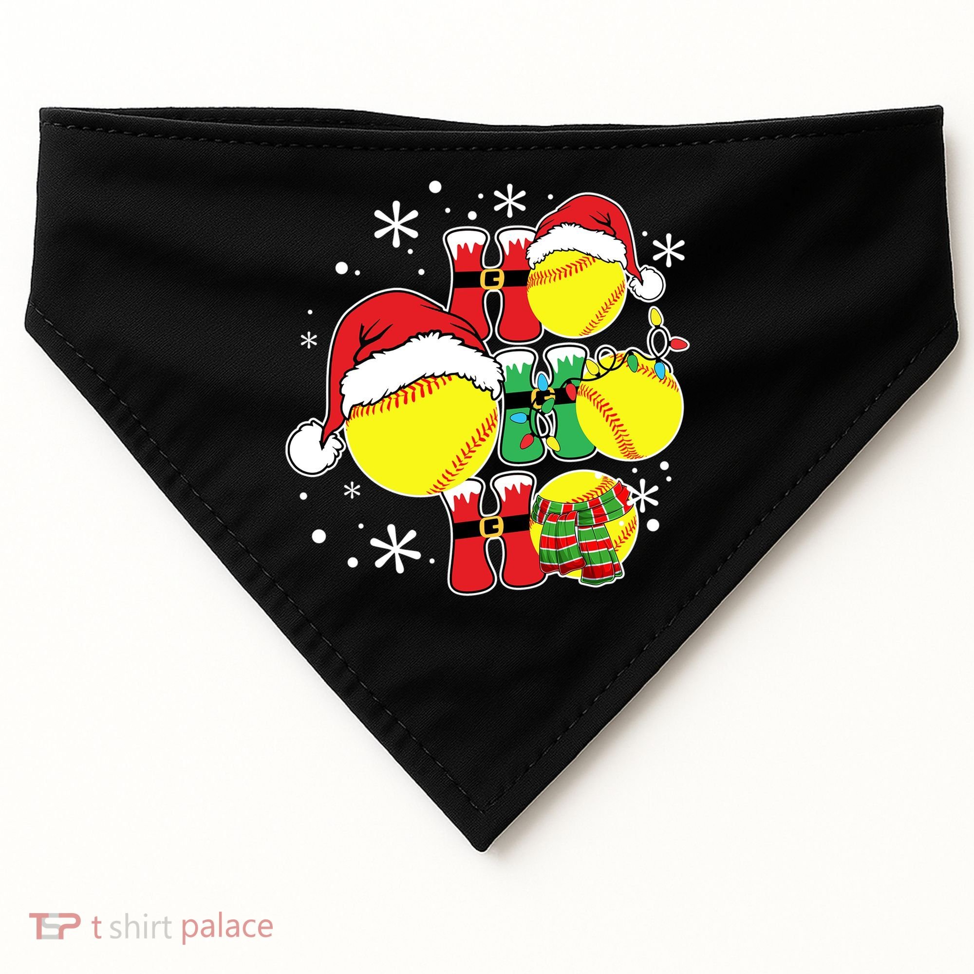 Christmas Ho Ho Ho Santa Softball Pajama Great Gift USA-Made Doggie Bandana