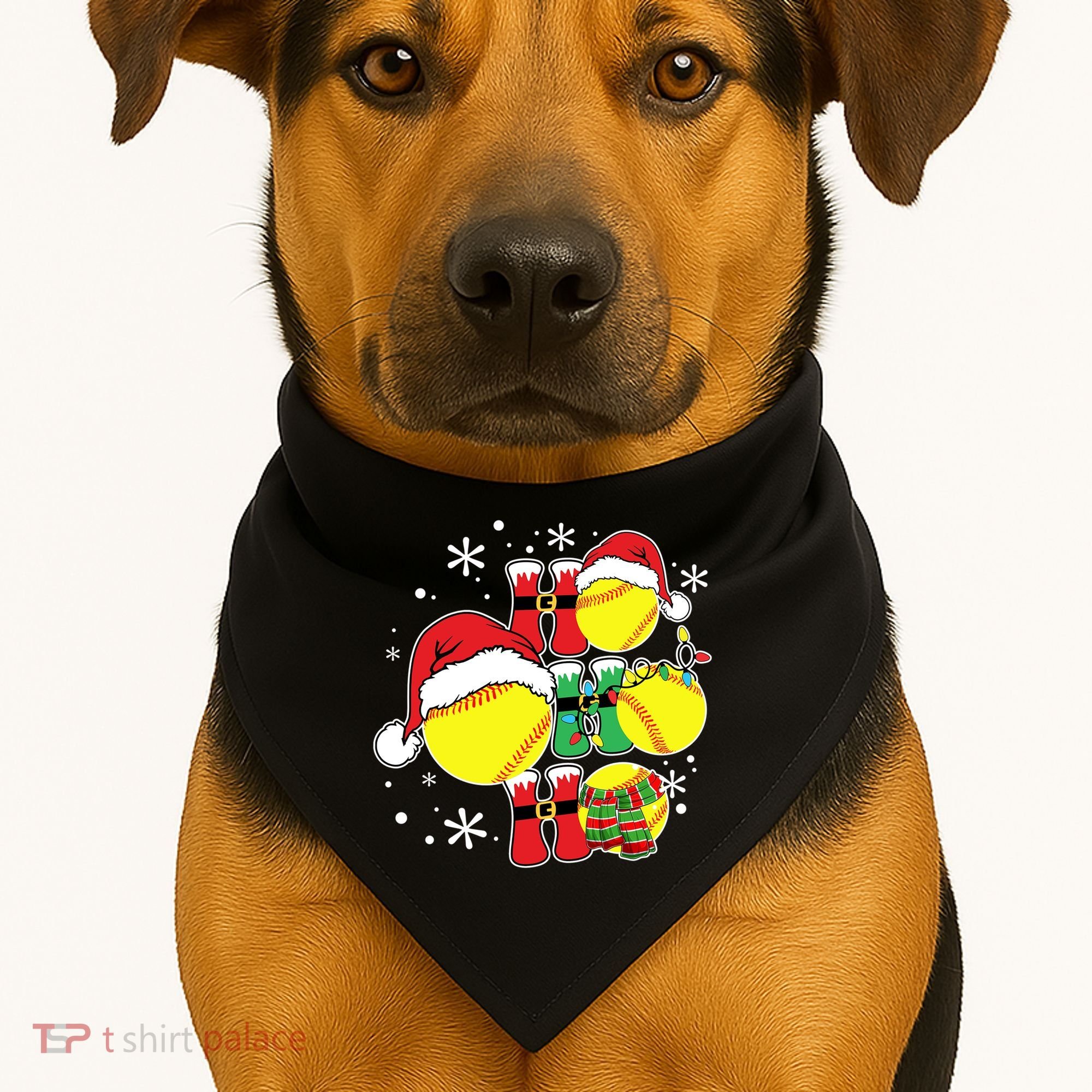 Christmas Ho Ho Ho Santa Softball Pajama Great Gift USA-Made Doggie Bandana