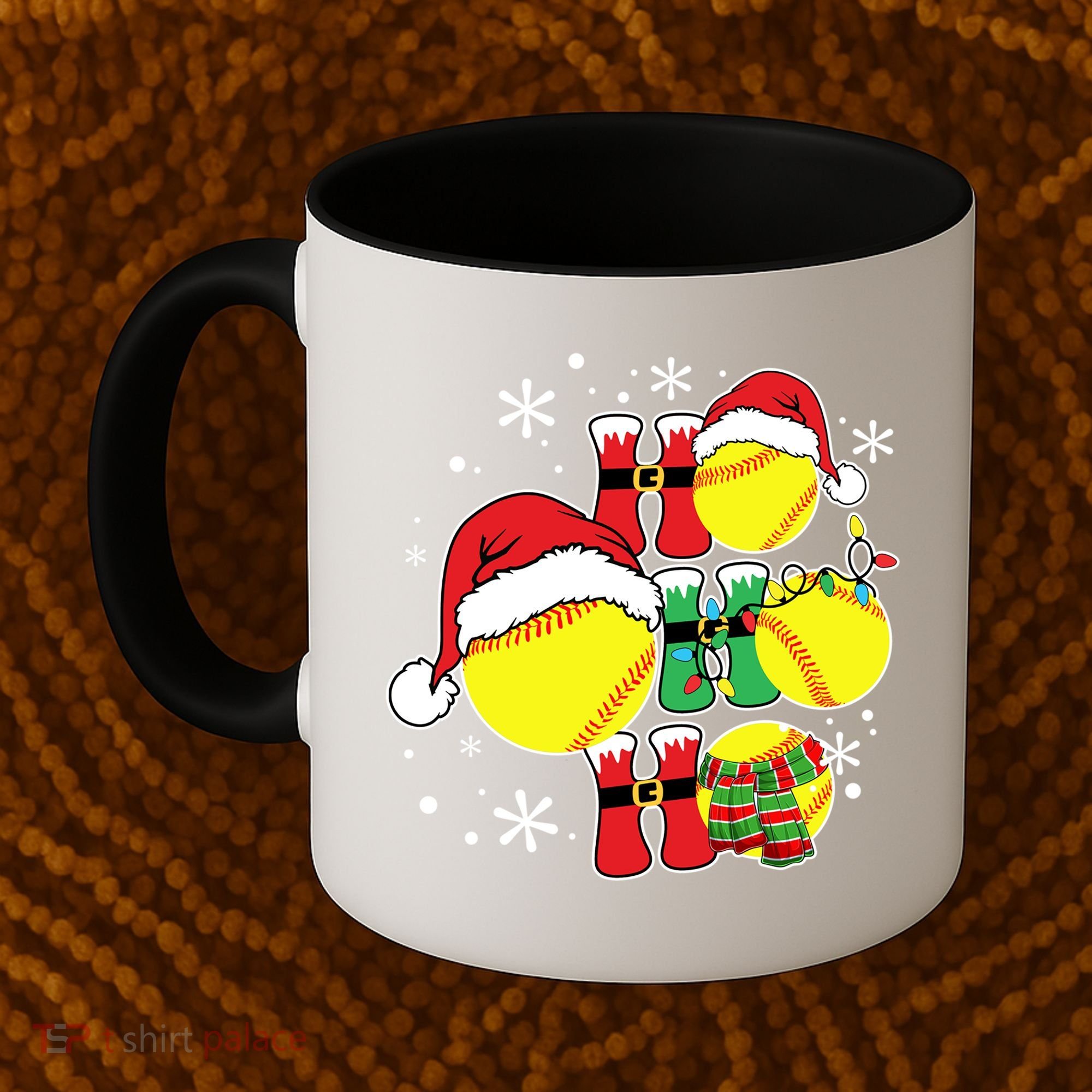 Christmas Ho Ho Ho Santa Softball Pajama Great Gift Coffee Mug