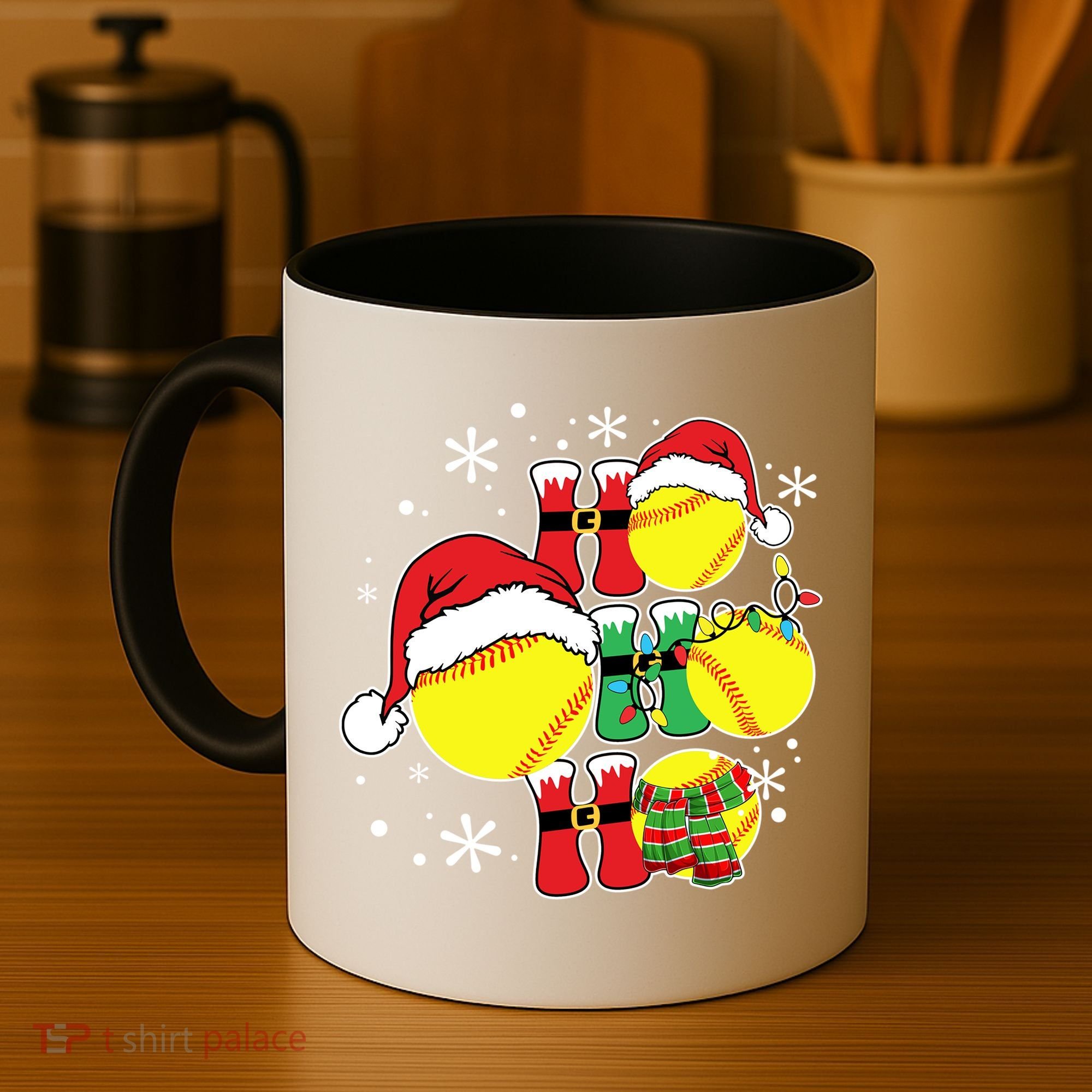 Christmas Ho Ho Ho Santa Softball Pajama Great Gift Coffee Mug