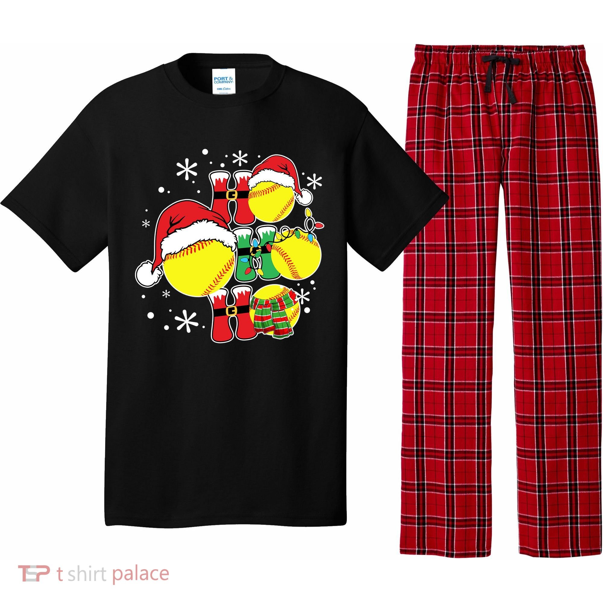 Christmas Ho Ho Ho Santa Softball Pajama Great Gift Pajama Set