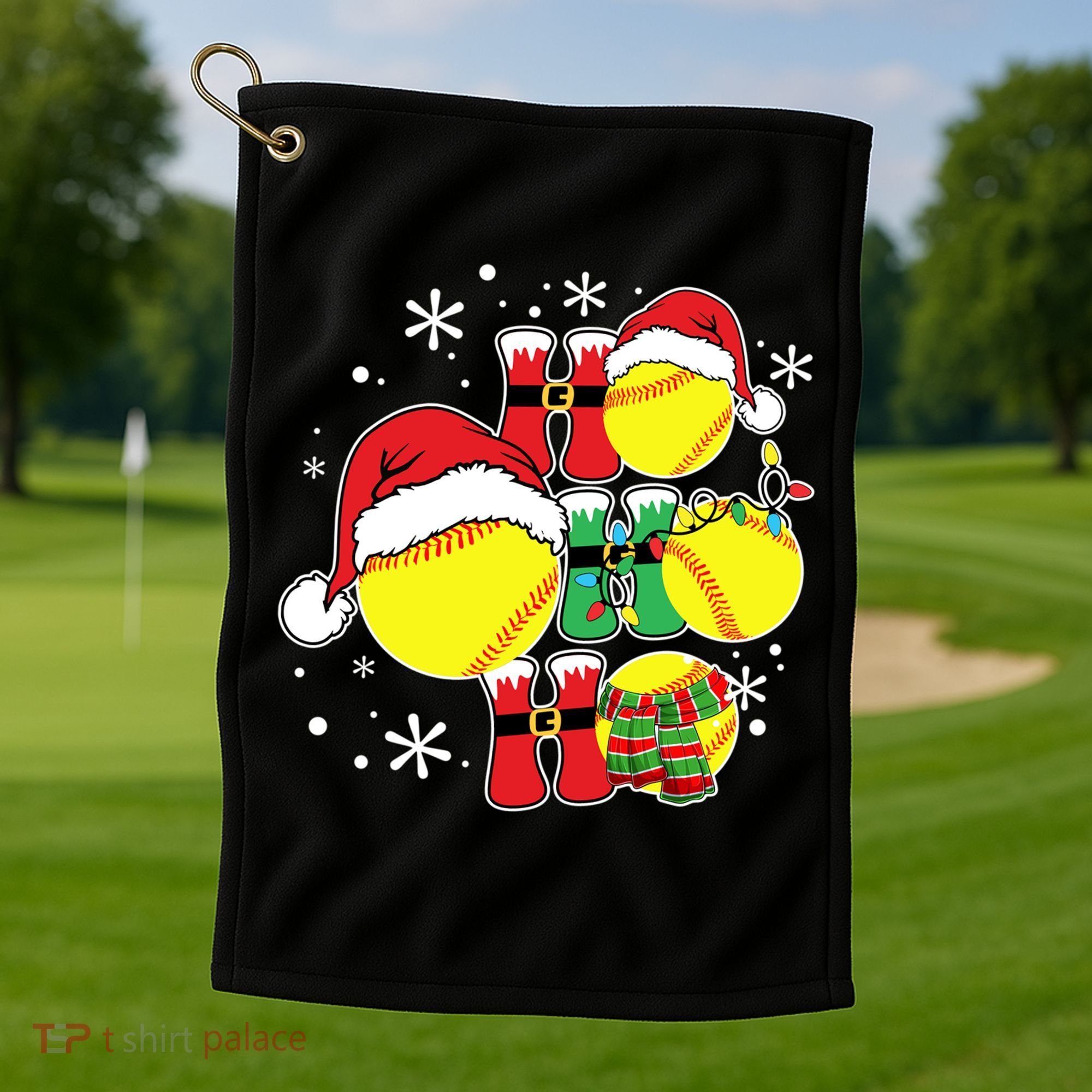 Christmas Ho Ho Ho Santa Softball Pajama Great Gift Golf Towel