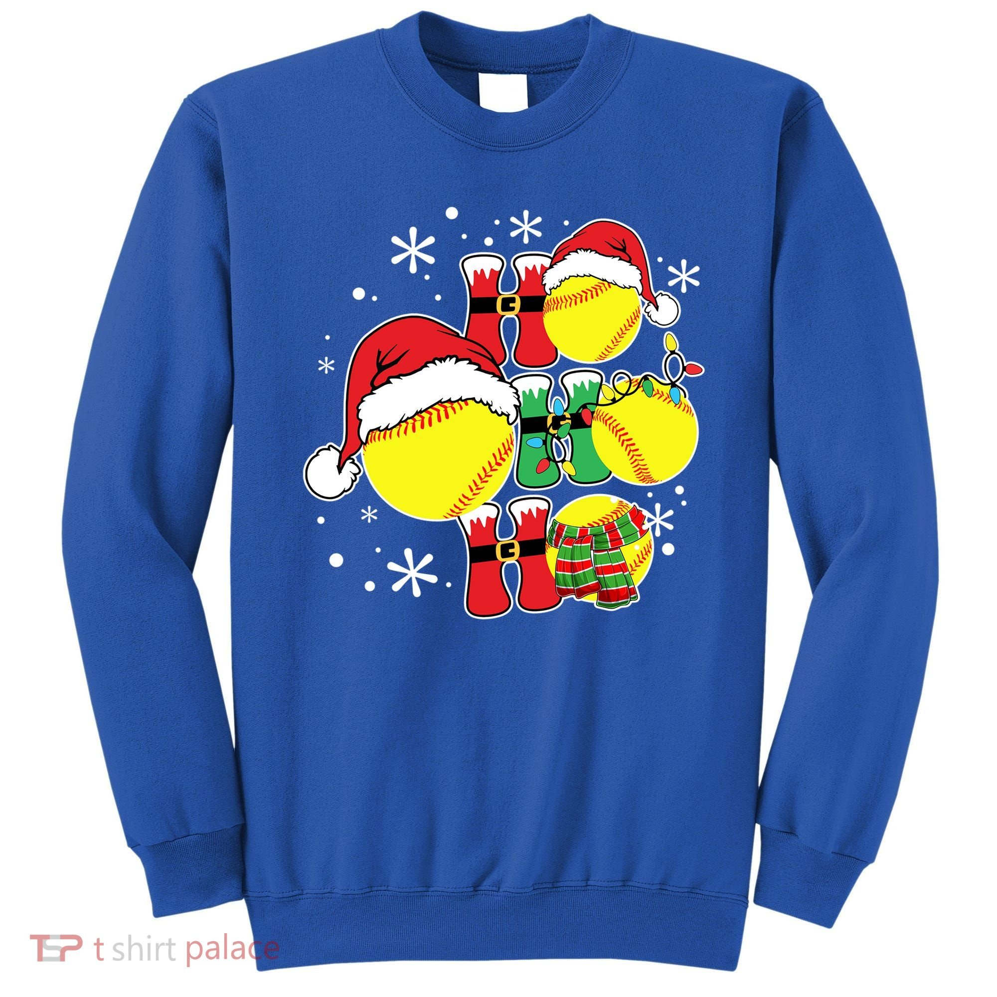 Christmas Ho Ho Ho Santa Softball Pajama Great Gift Sweatshirt
