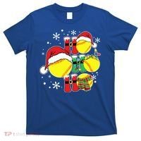 Christmas Ho Ho Ho Santa Softball Pajama Great Gift T-Shirt thumb 0