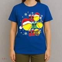Christmas Ho Ho Ho Santa Softball Pajama Great Gift T-Shirt thumb 4